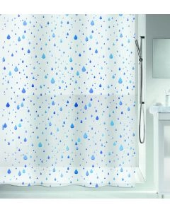 CORTINA  PEVA/PVC WATERDROP AZUL 180X200