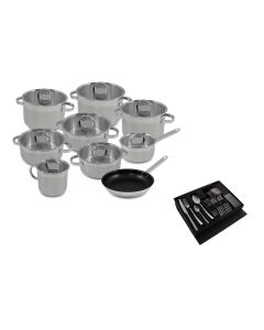 TREM COZINHA INOX 9 PEÇAS ATLANTICO GLASS SILAMPOS + OFERTA FAQUEIRO