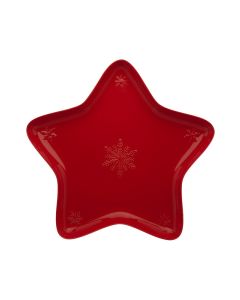 TACA ESTRELA 45cm SNOWFLAKES VERMELHO | BORDALLO PINHEIRO