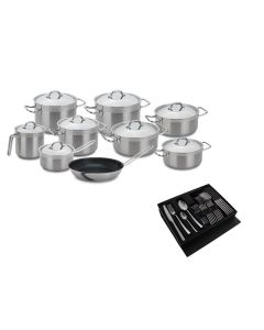 TREM COZINHA INOX 9 PÇS TEJO + OFERTA FAQUEIRO