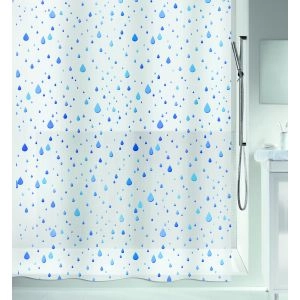 CORTINA  PEVA/PVC WATERDROP AZUL 180X200