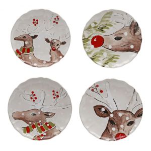 CONJUNTO 4 PRATOS SOBREMESA 21cm DEER FRIENDS