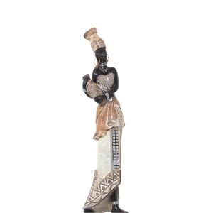 FIGURA AFRICANA RESINA BR/DOURADA 50321