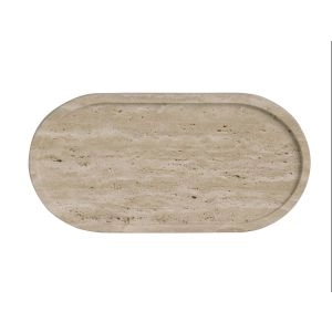 BANDEJA OVAL TRAVERTINO 30X15X1.5CM AX24154