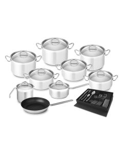 TREM COZINHA INOX 9 PÇS NAUTILUS + OFERTA FAQUEIRO