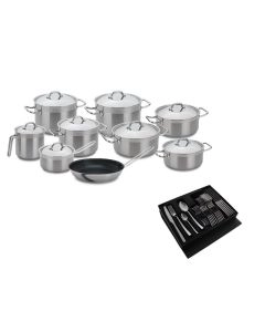 TREM COZINHA INOX 9 PEÇAS TEJO + OFERTA FAQUEIRO