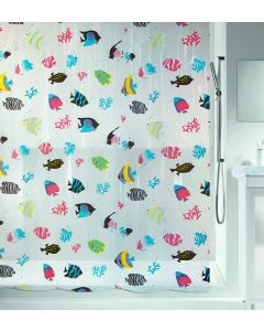 CORTINA  PEVA/PVC FISH COLORIDO 180X200