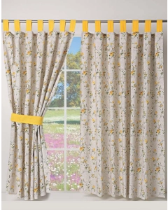 PAR CORTINAS ROSALIA AMARELO/BEGE 1.50