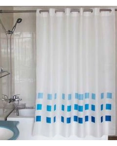 CORTINA TEXTIL ARGOLA FACIL 180X200 AZUL 02-953