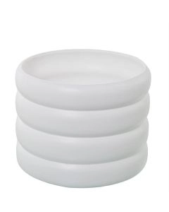 VASO CERÂMICA BRANCO MAT ONDULADO 25X20 60991