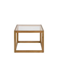 MESA CARVALHO/VIDRO 60X60X45CM MU73205