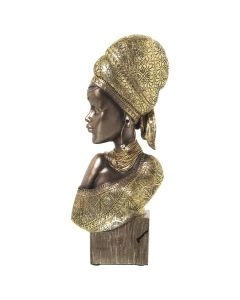 BUSTO AFRICANA RESINA DOURADO 50350