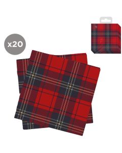 CONJ. 20 GUARDANAPOS 33X33 TARTAN