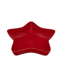 TACA ESTRELA 37cm SNOWFLAKES VERMELHO | BORDALLO PINHEIRO