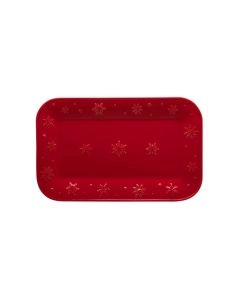 TRAVESSA 34.5cm SNOWFLAKES VERMELHO | BORDALLO PINHEIRO