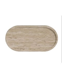 BANDEJA OVAL TRAVERTINO 30X15X1.5CM AX24154