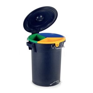 BALDE DE LIXO ECOLOGICO P/ RECICLAGEM 52L AZUL 777 FAPLANA