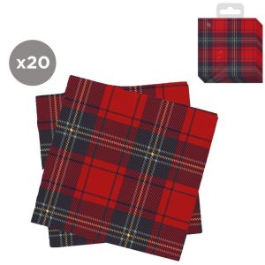 CONJ. 20 GUARDANAPOS 33X33 TARTAN