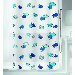 CORTINA  PEVA/PVC HUGO AZUL 180X200