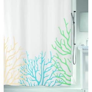 CORTINA WC TECIDO CORAL AZUL/BEJE 180X200