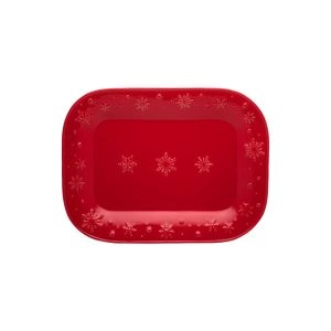 TRAVESSA 41cm SNOWFLAKES VERMELHO | BORDALLO PINHEIRO