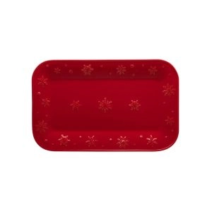 TRAVESSA 34.5cm SNOWFLAKES VERMELHO | BORDALLO PINHEIRO