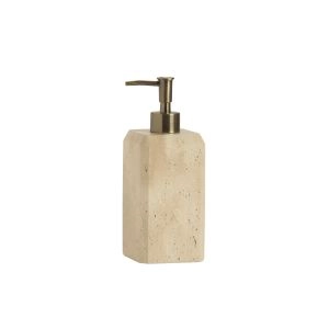 DISPENSADOR SABAO TRAVERTINO 7.5X7.5X19CM BA24114