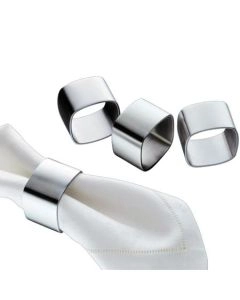 CONJUNTO 4 ARGOLAS DE GUARDANAPO EM AÇO INOX 330328 CILIO