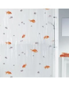 CORTINA  PEVA/PVC GOLDEN FISH LARANJA 180X200