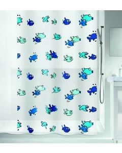 CORTINA  PEVA/PVC HUGO AZUL 180X200