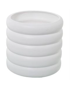 VASO CERÂMICA BRANCO MAT ONDULADO 25X24  60990