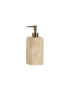 DISPENSADOR SABAO TRAVERTINO 7.5X7.5X19CM BA24114