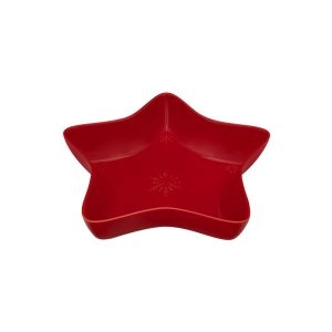 TACA ESTRELA 37cm SNOWFLAKES VERMELHO | BORDALLO PINHEIRO